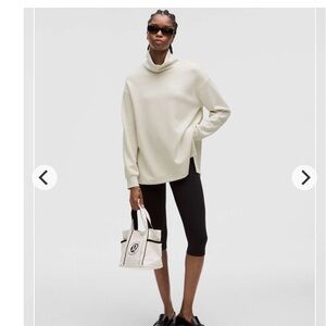 Lululemon Softstreme Funnel-Neck Long Pullover Woman Small Bone Oversized  2024